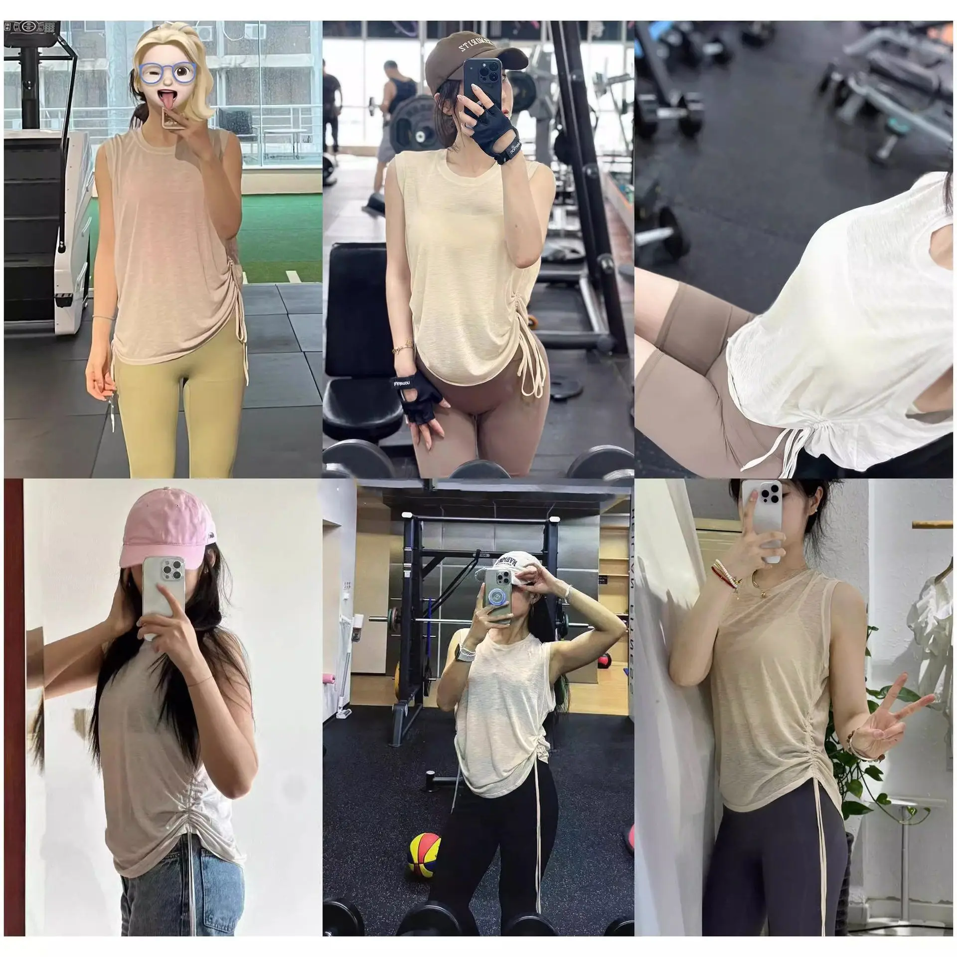 Sporty Thin Sleeveless Yoga Running Tank Top Women's Standard Fit Polyester Blend Summer Loose Cover up Fitness Top