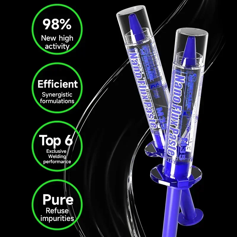 Meccanico M35 Siringa senza piombo Pasta flussante per saldatura Grasso saldante trasparente per strumento di saldatura per riparazione scheda madre del telefono cellulare