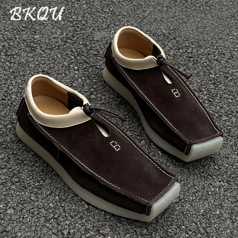 

BKQU Lazy Man's Two-Pedal Men's Shoes 2025 Autumn New Style Thick-Topped High-Heeled Leffo Casual and Versatile Shoes