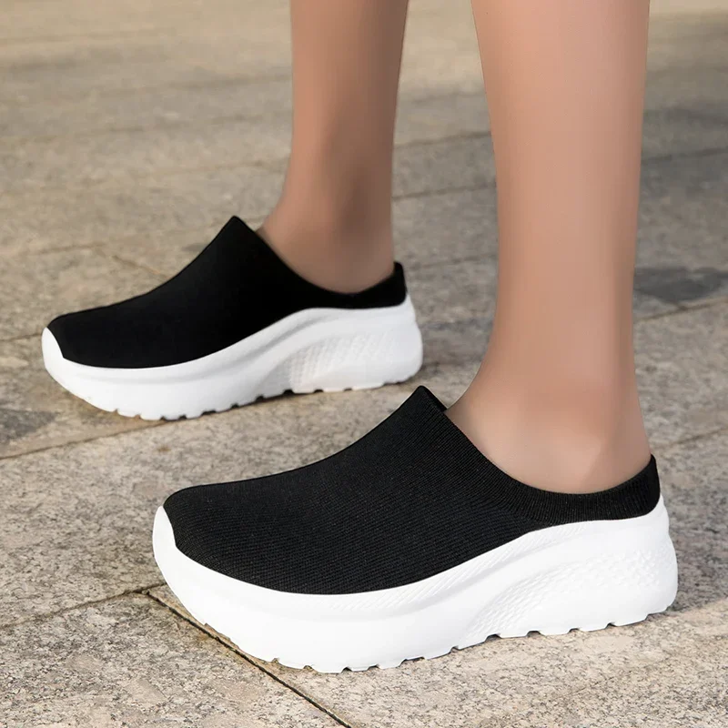 Wide Barefoot Women Slippers Sandals Breathable Mesh Thick Sole Flat Walking Shoes Home Slippers Couple Shoes Men Slippers view 4