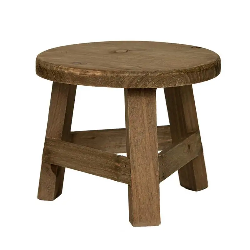 Wooden Durable Home Decor Entryway Outdoor Floor Indoor Display Plants Stand Planter Stool Round High Stool Bonsai For Lounge