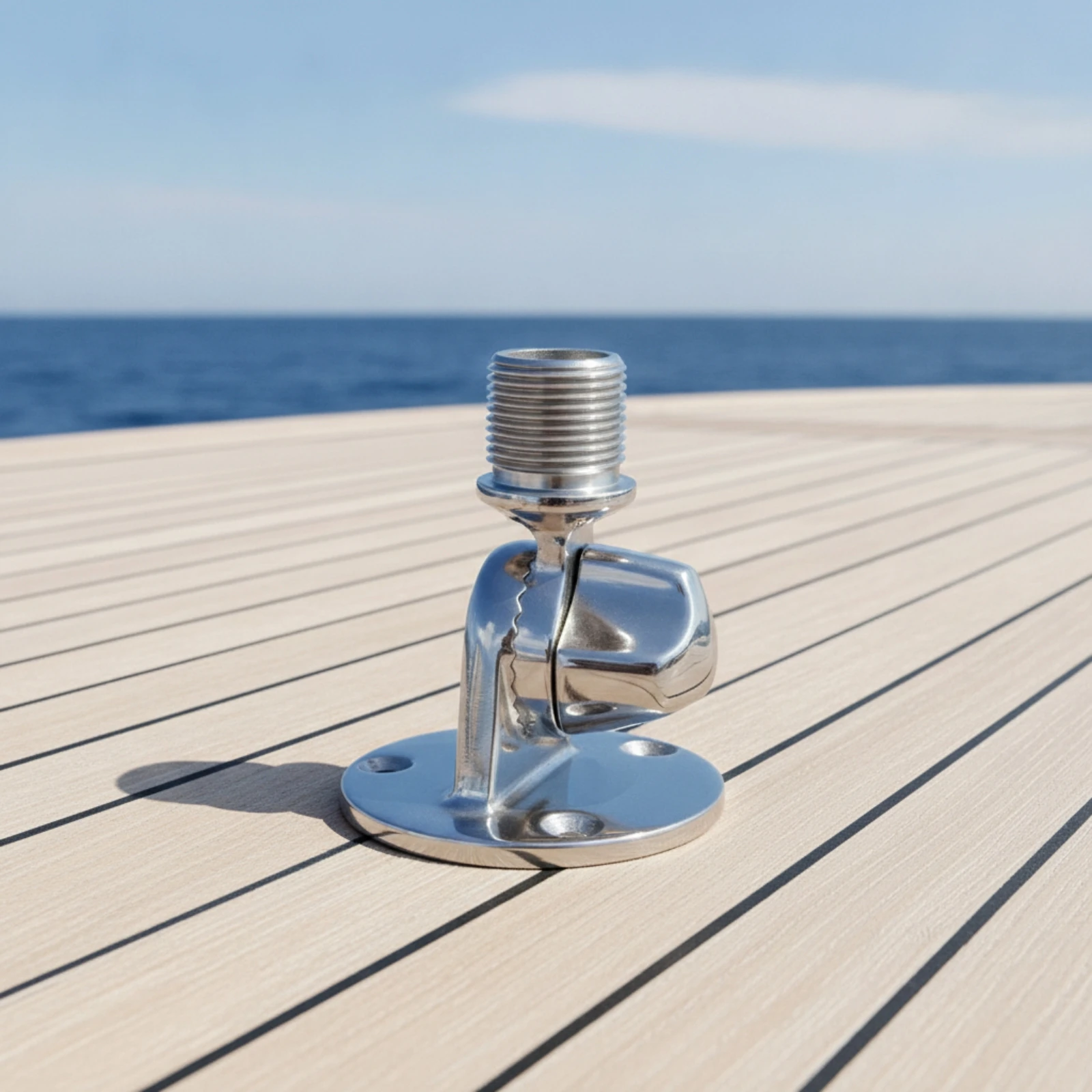Marine Antenna Mount Corrosion Resistant Ratchet Mount Hardware Polished for Boat Owners, Boats, Yachts