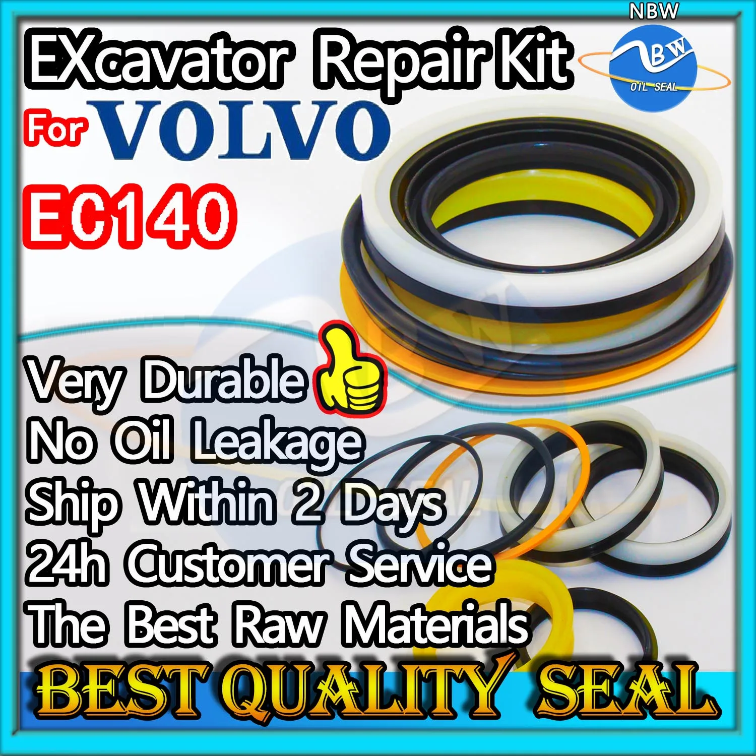 For VOLVO EC140 Repair Kit Excavator Oil Seal Gear Center Joint Gasket Nitrile NBR Nok Washer Skf Service Orginal Quality Track