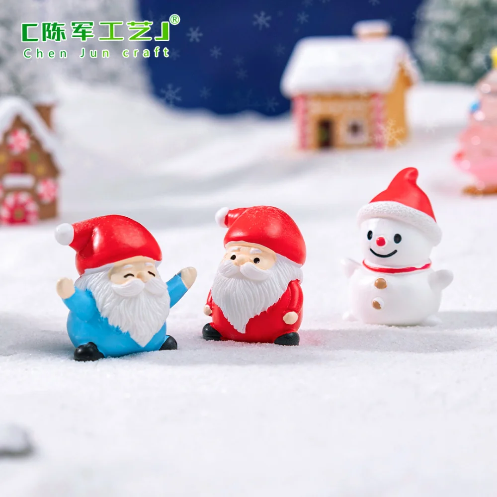Mini Christmas Tree Decorative Micro Landscape Decor Santa Claus Figurine Festive Snowman Ornament For Home Decor Micro New Year
