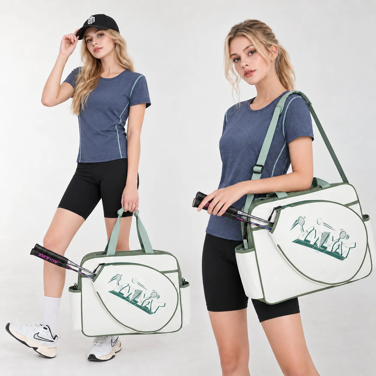 YWYAT Badminton Tennis Racket Bag 3 Racket Capacity Water-Repellent Shoulder Crossbody Hand Carry Sports Training Travel Bag