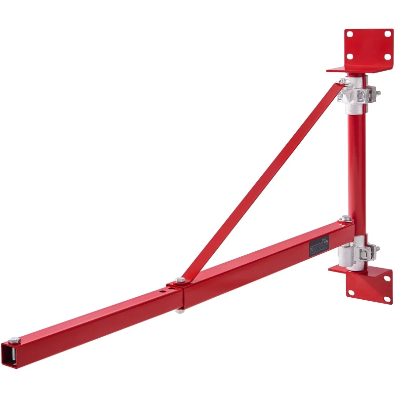

Electric Hoist Support Arm Steel Hoist Frame with Pole 180° Swivel Scaffold Hoist Lifting Holder for Workshop Garage