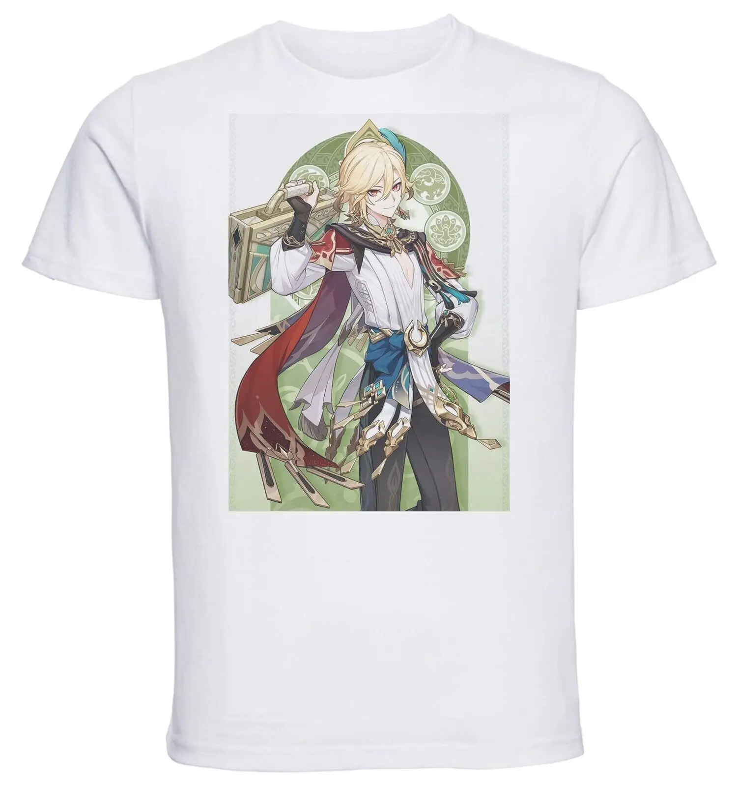 

Unisex White Videogame T-Shirt - Genshin Impact - Kaveh-