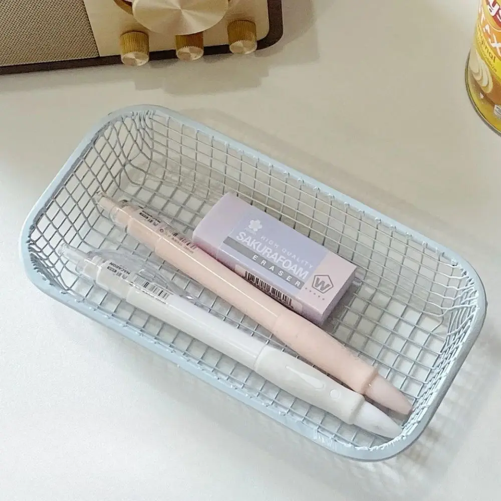 

Metal Storage Basket Stationerry Box Metal Sundries Organizer Basket Nordic Style Office Table Desktop Sundries Home Supplies