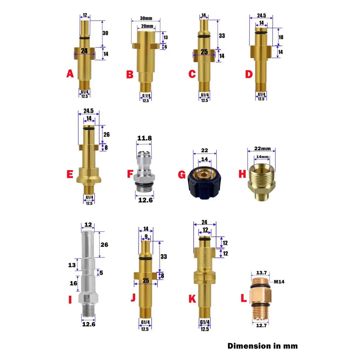 Metal Nozzle Adapter Foam Generator Gun Connector Accessories For Karcher AR BLUE LAVOR Bosch Interskol Elitech