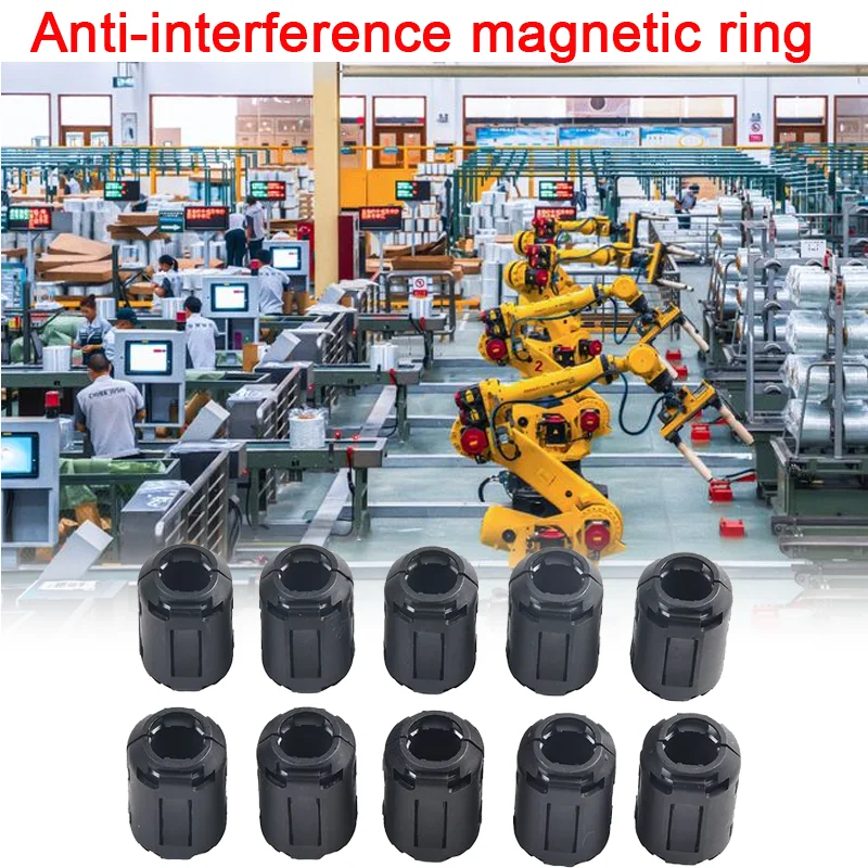 yZ[z10Pcs TDK Ferrite Core Choke Clip Noise Suppressor Filter Ring Cable Clamp RFI EMI for Audio/Video Cables Power Cord