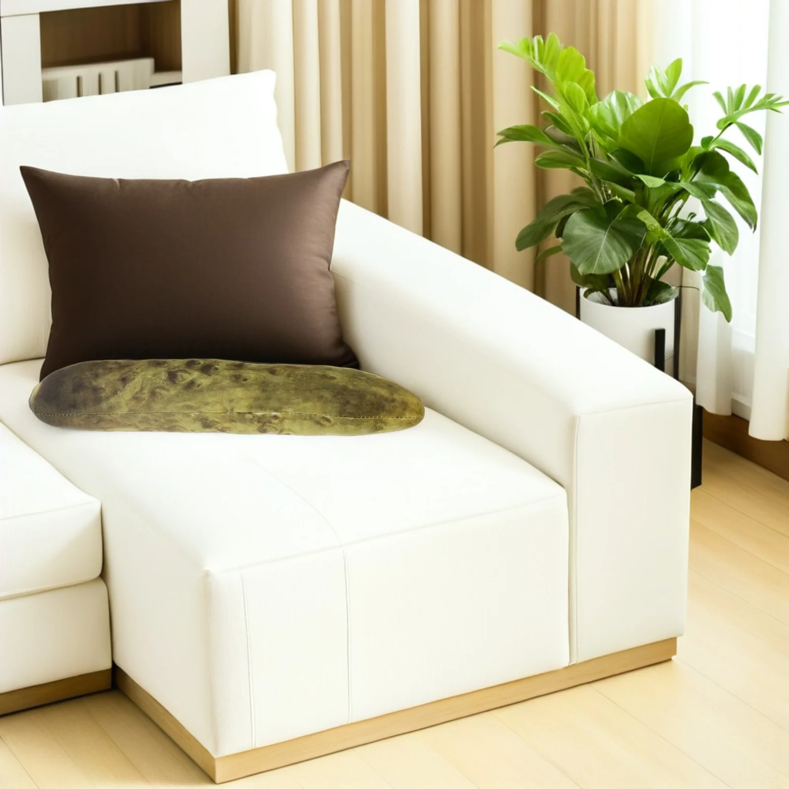 

2Pcs Funny Throw Pillow Pickled Cucumber Simulation Food Cushion Large 17x3 Inch Soft Comfort Sofa Bed Decorative Novelty Pillow