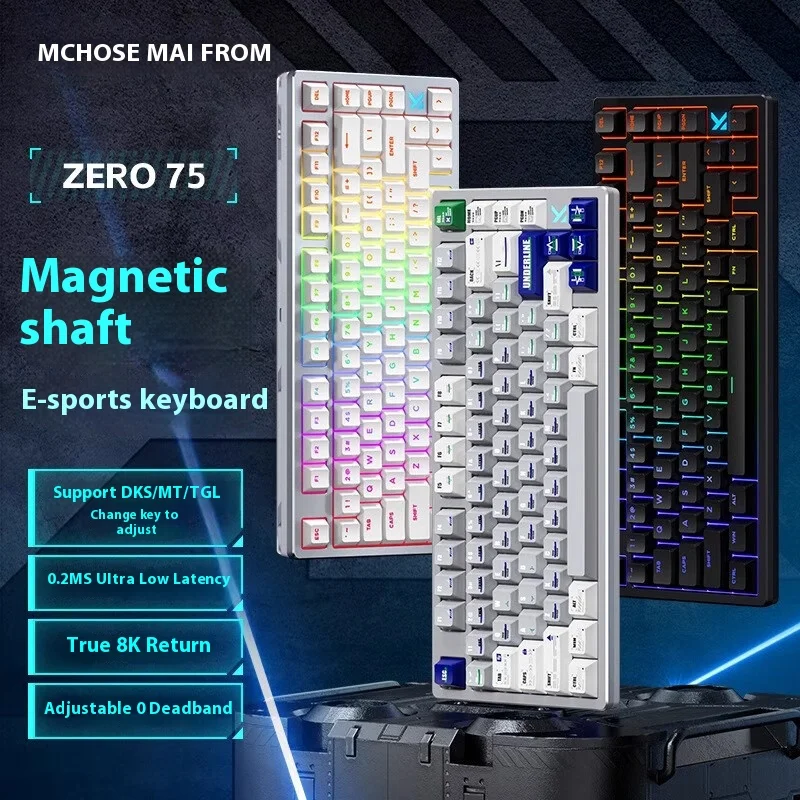 Mchose Zero75 Magnetic Switch Mechanical Keyboard 8k Return Wired Customized Gaming Keyboard 75% Rgb Hot-Swap E-Sports Pc Gamer