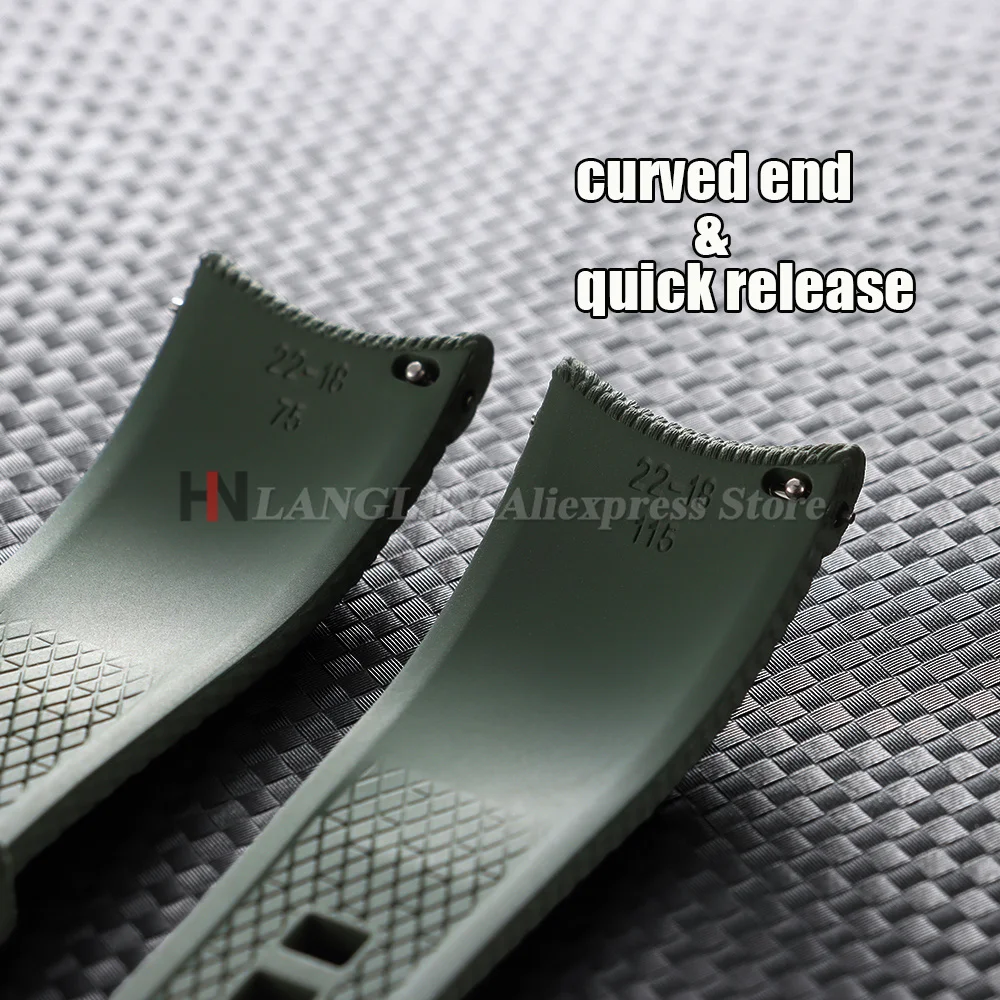 Fluoro Rubber Strap for Omega Seamaster 18/20/22mm FKM Quick Release Replacement Men Watch Band Accessories for Rolex for Tudor view 3