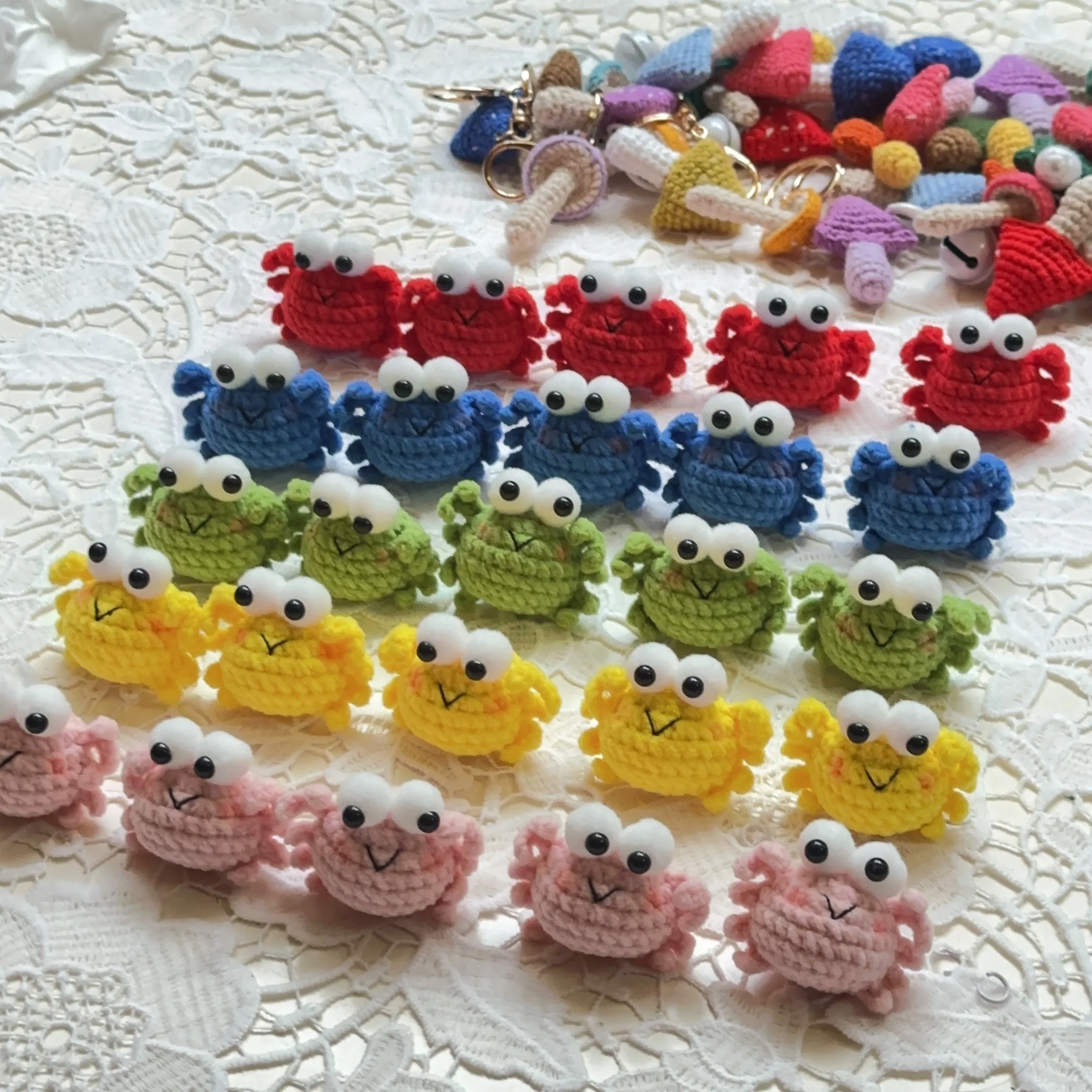 سلسلة مفاتيح من الصوف المخملي الملون ، كروشيه يدوي ، مفاتيح سيارة محبوكة ، حلقة مفاتيح سهلة الاستخدام ، قلادة حقيبة ، هدية مجوهرات مصنوعة يدويًا ، بيع بالجملة