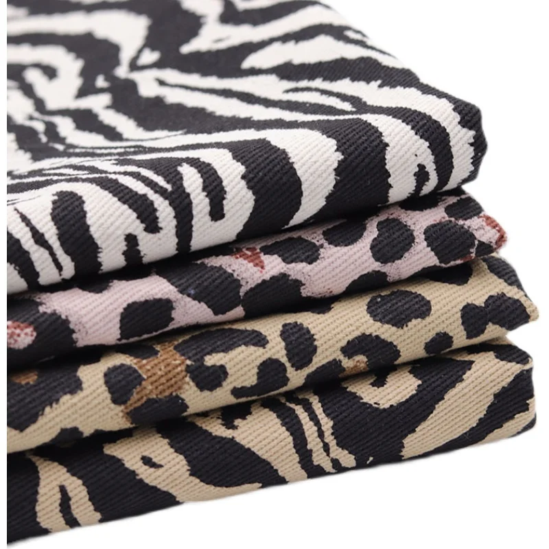 Leopard Thick  Cotton Canvas Fabrics By The Half Meter Thick Anti Abrasion Sewing Hat Bags Coat Pants DIY Tissus 50X150cm Tela