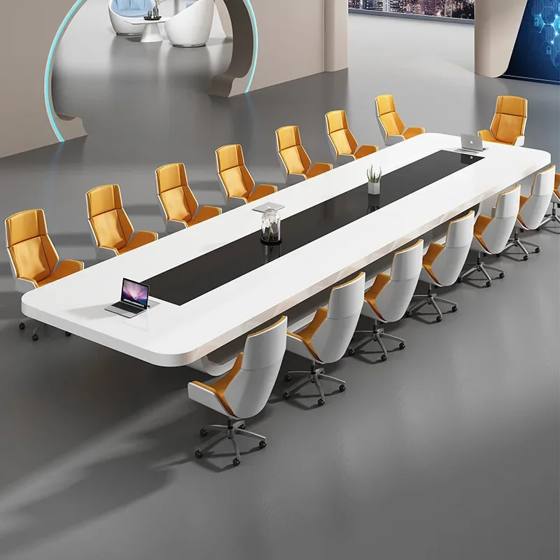White paint office conference table long table office furniture simple creative conference  conference