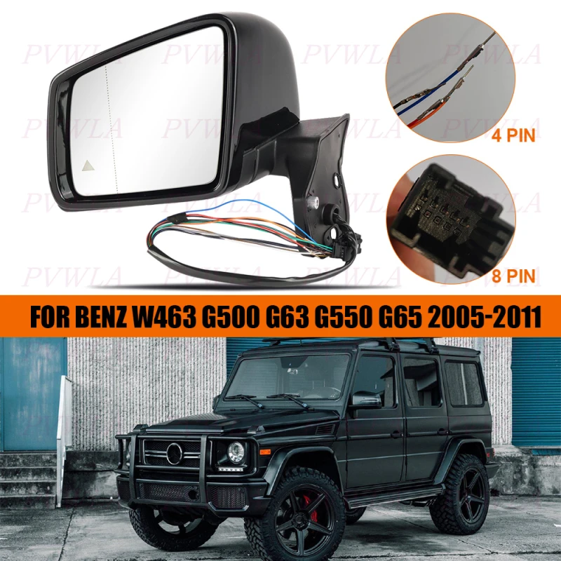 

12PIN Left Side Black Painted Power Fold Rear Mirror Assembly For Benz W463 G500 G63 G550 G65 2005 2006 2007 2008 2009 2010 2011