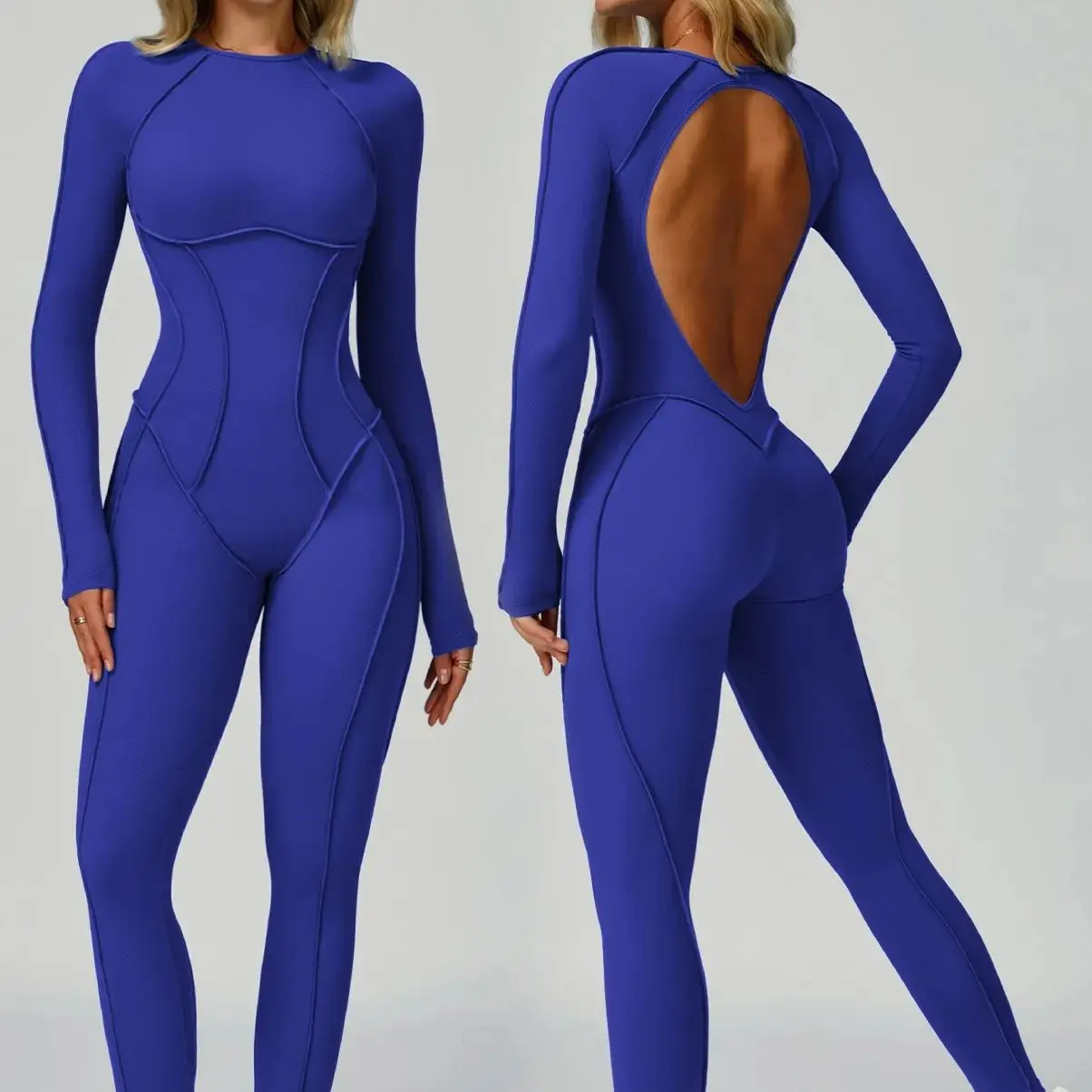 

2025 Women Sports Set Bodysuit Kit Yoga Fitness Jumpsuit Hip-lift Open Back High Elasticity Outdoors Gym Workout Sports Jumpsuit