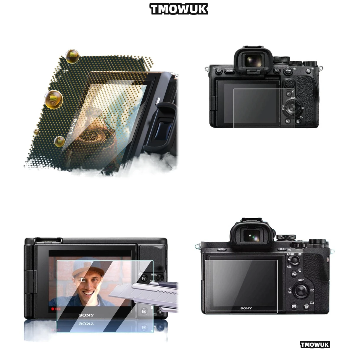 

For FX3 FX30 ZV1 ZV1-E10 A9 A9II 9H Hardness Tempered Glass Screen Protector Anti-UV LCD Film