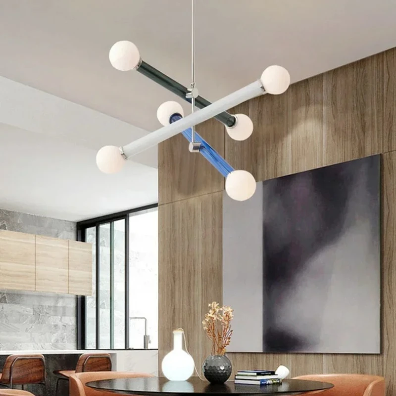 Nordic Art Deco Dining Room Parlor Pendant Light Bedroom Creative Restaurant Head Glass Children's Room Branch Pendant Light