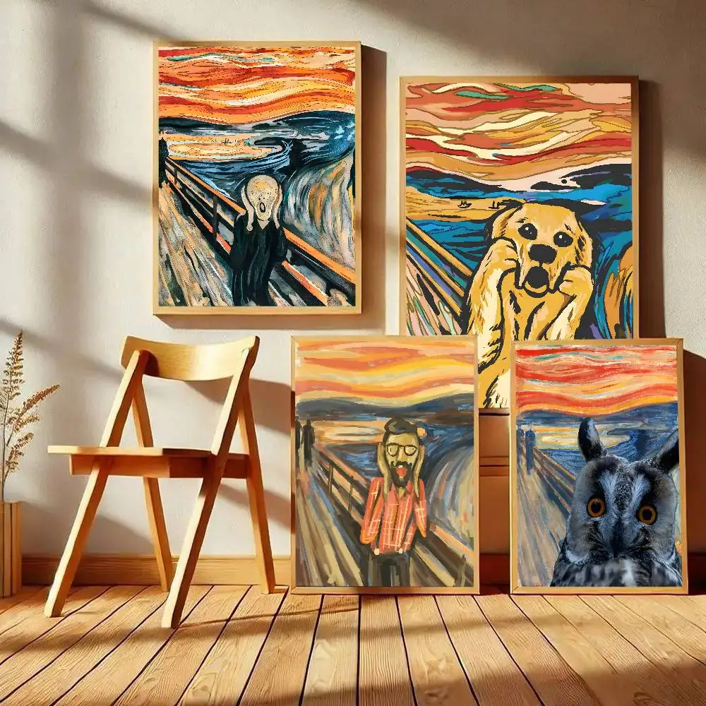 Famous Canvas Painting Edvard Munch The Scream Abstract Funny Poster Art With Prints Home Bedroom Living Room Decoration Gift