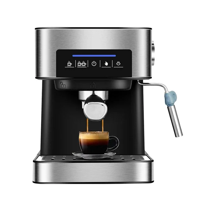 Espresso Coffee Machine With Milk Flother 20 Bar High Performance 1.6 L Removable Large Capacity Water Box