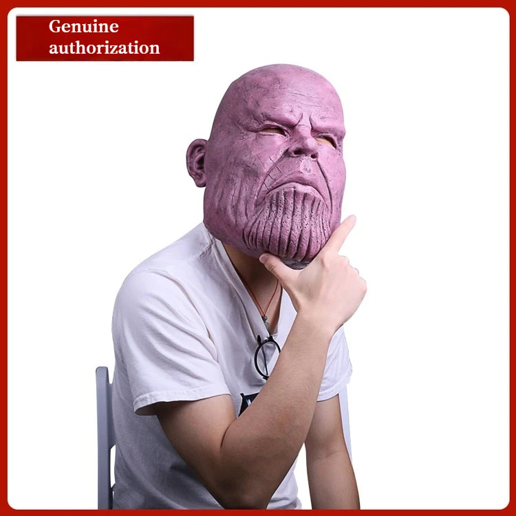 Hot Sale New The Avengers Thanos Latex Mask Cosplay Costumes Adult Female Male Halloween Black Friday  Movie Character Props 