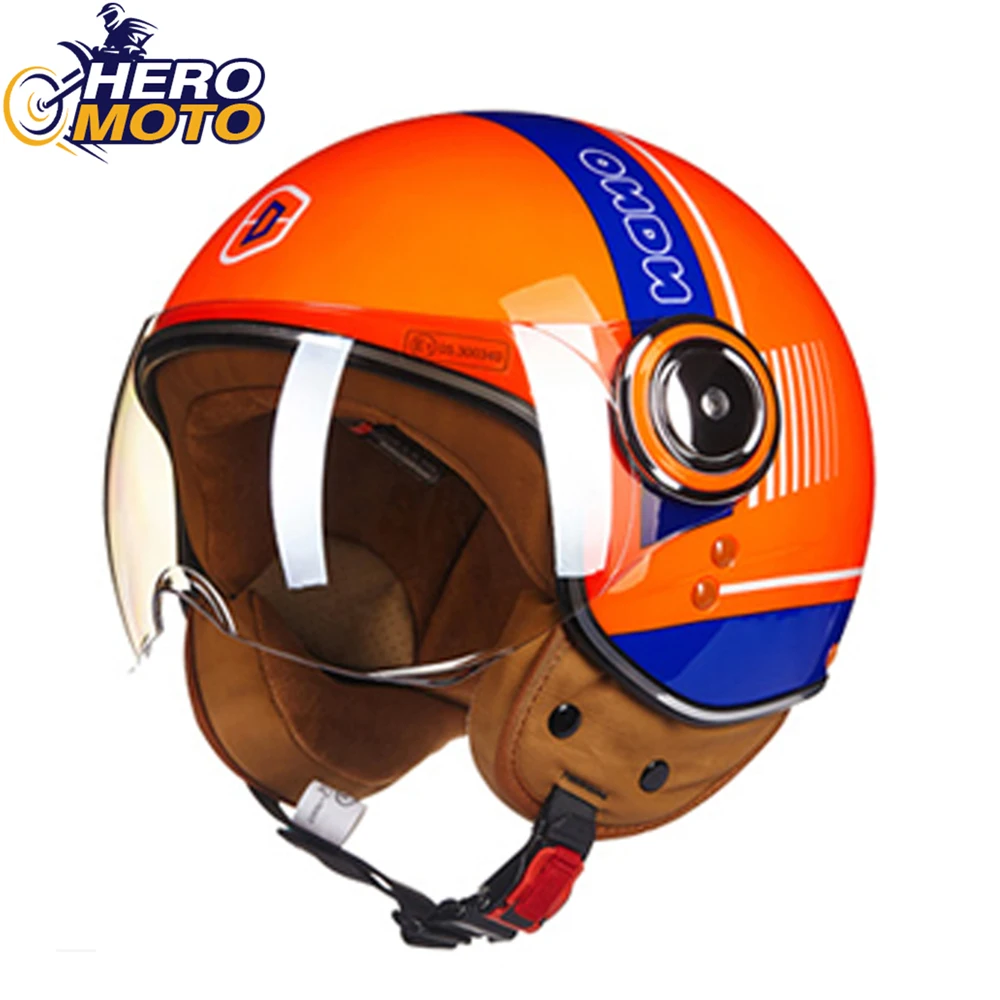 

BEON Motorcycle Helmet Vintage Moto Helmet Chopper 3/4 Open Face Moto Capacete De Moto Men Women Moto Scooter Motorbike Helmet