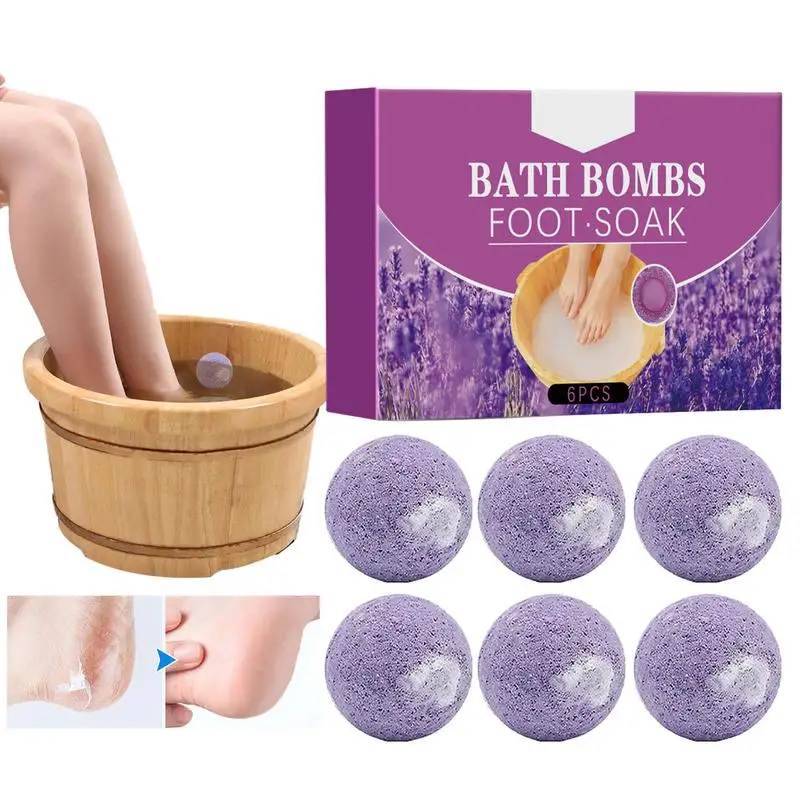 6pcs Herbal Essential Oil Bubble Bath Ball Bombs Flowers Scent Body Bathing Foot Spa Bomb Handmade Natural Bath Bathing Spa