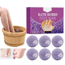 6pcs Herbal Essential Oil Bubble Bath Ball Bombs Flowers Scent Body Bathing Foot Spa Bomb Handmade Natural Bath Bathing Spa