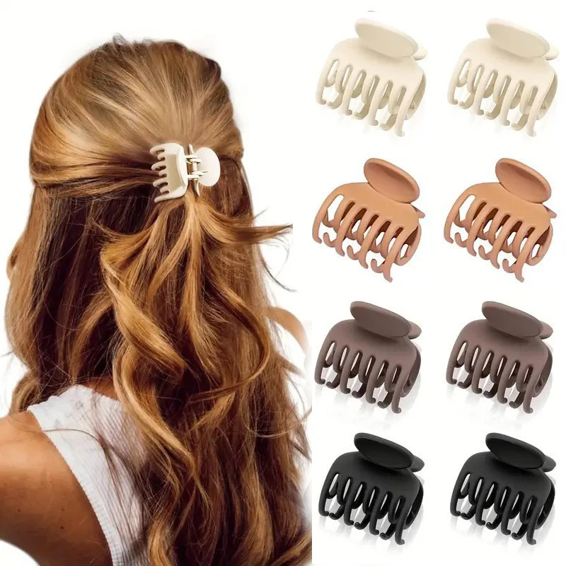 

3.8cm grab clip girl hair ornament back coil hair shark clip Morandi color headwear hairpin wholesale