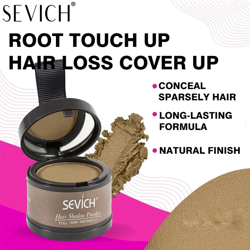 SEVICH Hairline Shadow Powder With Brush Water Sweat Resistant Hair Loss Concealer Bald Spot Concealing Hair Powder Women Men