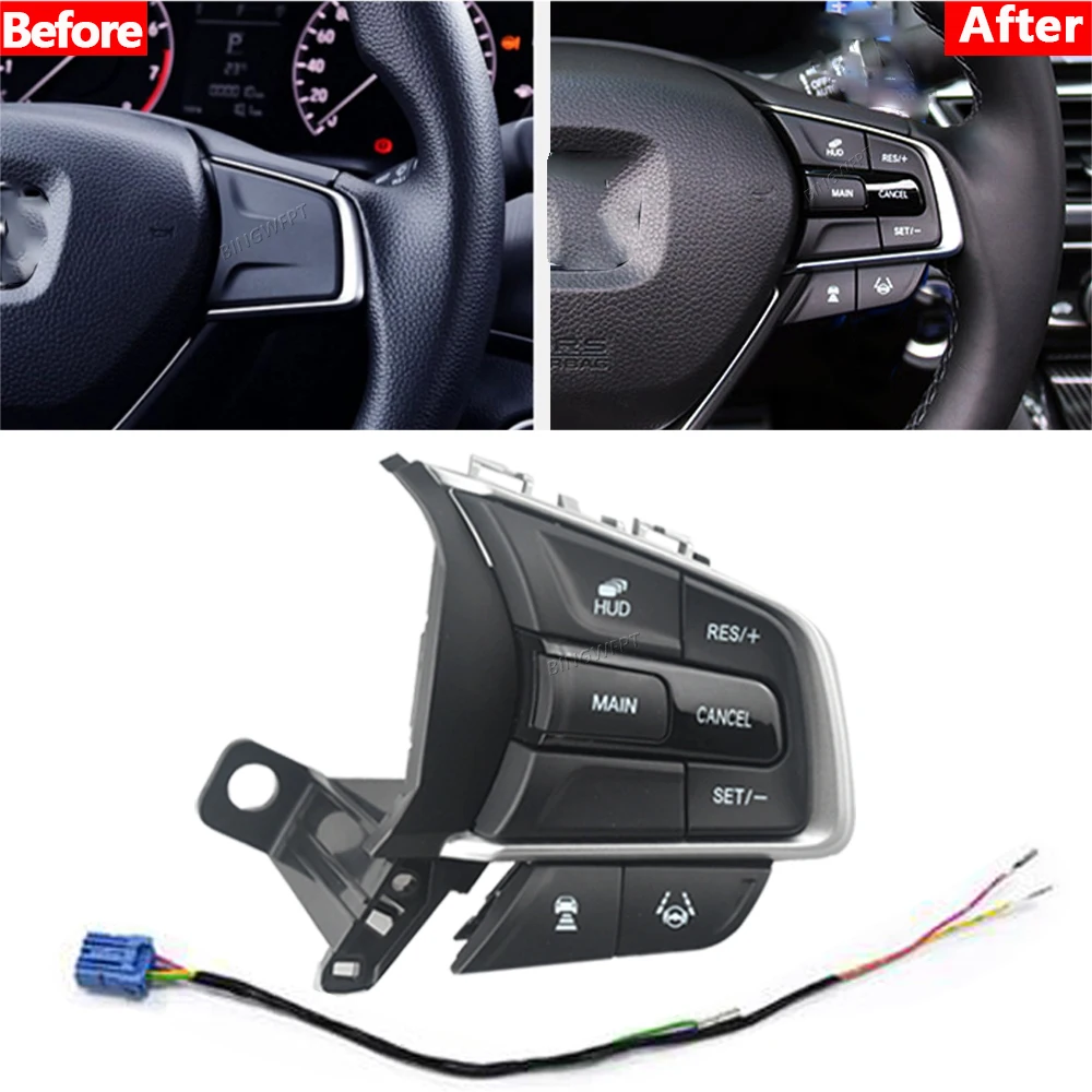 Accessories Cruise Control Switch Steering Wheel Buttons For Honda Accord 10th 2018 2019 2020 2021 2022 view 2