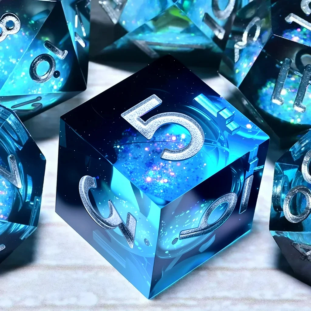 

7-Piece Set DND Resin Dice for Dungeons And Dragons DND 5e RPG Board Game Tabletop Role Playing Dice Gift for Birthday