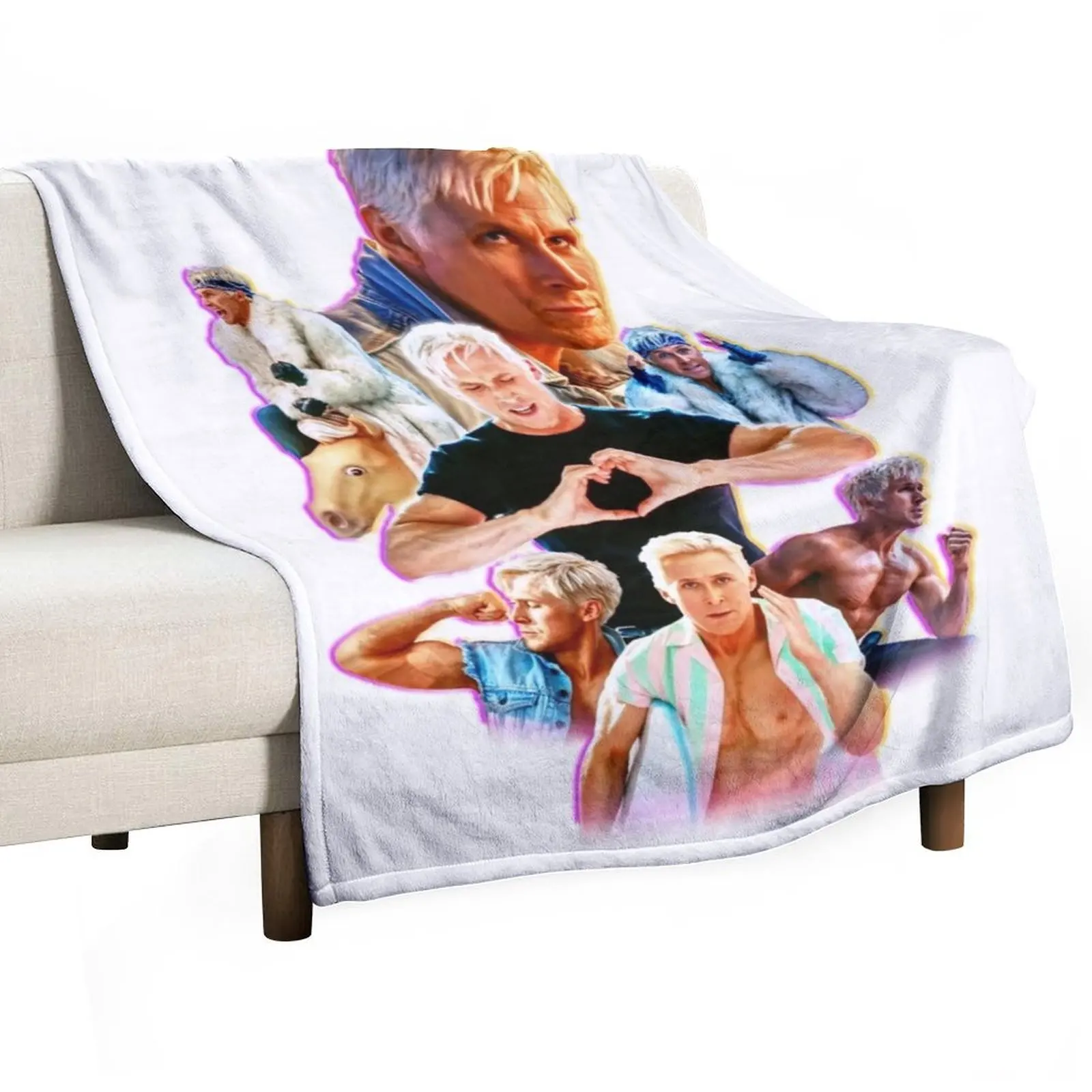 Ryan Gosling Kenergy T-Shirt Throw Blanket Moving Plaid on the sofa Travel Large Blankets