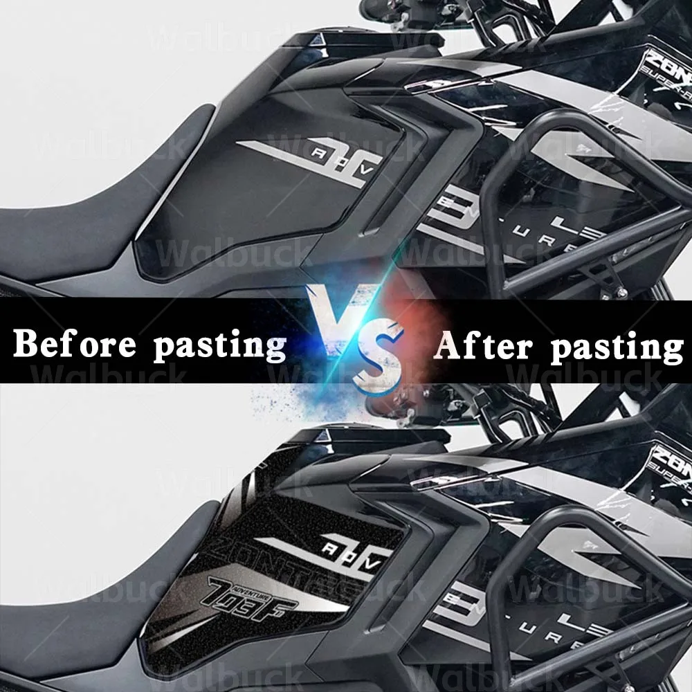 For ZONTES 703F F703 ZT703‑F 2024-2026 Adventure Motorcycle Frosted Sticker Fuel Tank Knee Grip Traction Protecter Set Decals