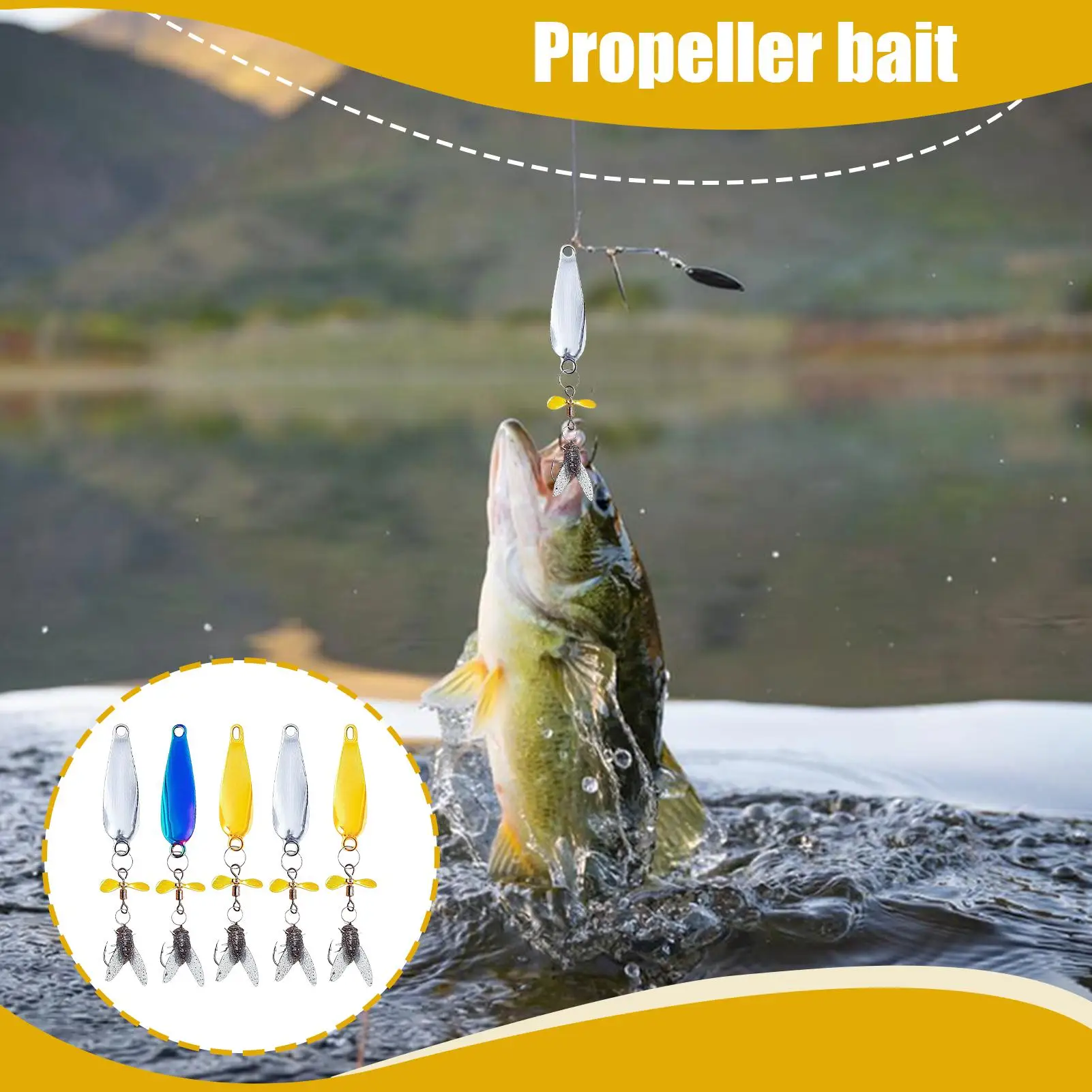 

Fishing Lures for Trout 5 Pieces Fly Spin Metal Bait Reflective Spoon Kit Gear for Saltwater Lake River Trout Pike Salmon