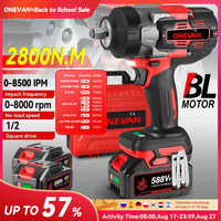 Brushless 2800N.M Electric Impact Wrench 2800W 1/2 Inch Cordless Torque Wrench Screwdriver Power Tool For Makita 18V Battery Pin