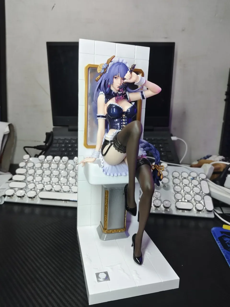 

Bathroom Raiden Shogun Red Flame X Shengge Bathroom Maid Series GK Figure Game Peripheral Ornaments