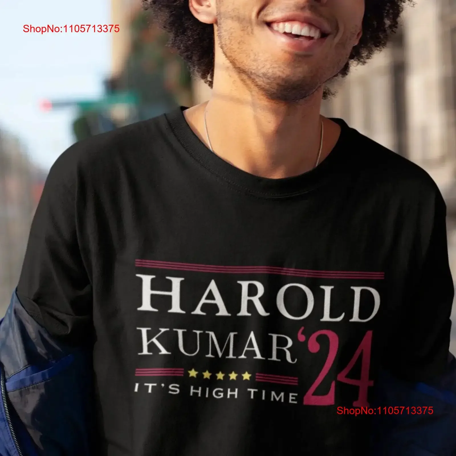 Harold Kumar T Shirt For Election 2024 Funny and Fan B vintage Washed Stretched graphic Versatile Breathable Soft homme Casual