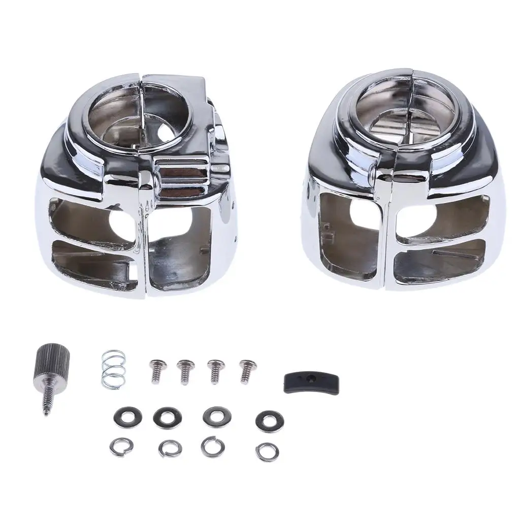 

New Chrome Handlebar Switch Housings Cover Kit for Harley Softail 2009-2013