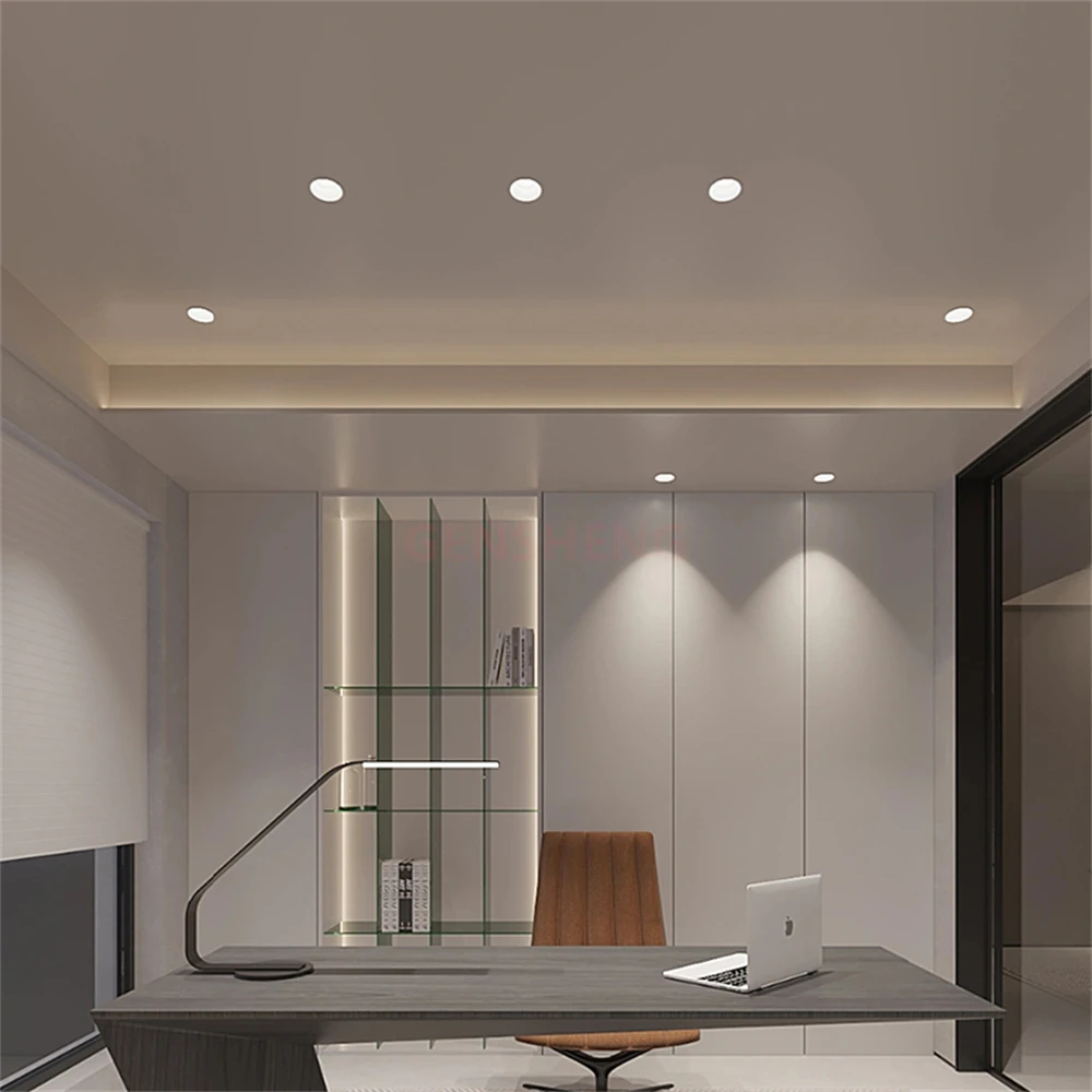 Dimmable LED Recessed Downlight Adjustable Brightness White Ceiling Light for Home Office Kitchen Bedroom Bathroom LED Lighting