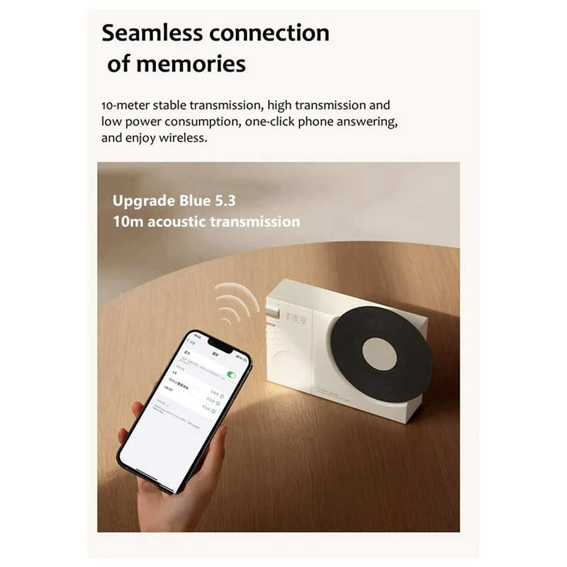 Vinyl Bluetooth Speaker Retro High-Quality Mini Audio Portable Clock Speaker Support TF Card /AUX Durable Easy To Use ,Green