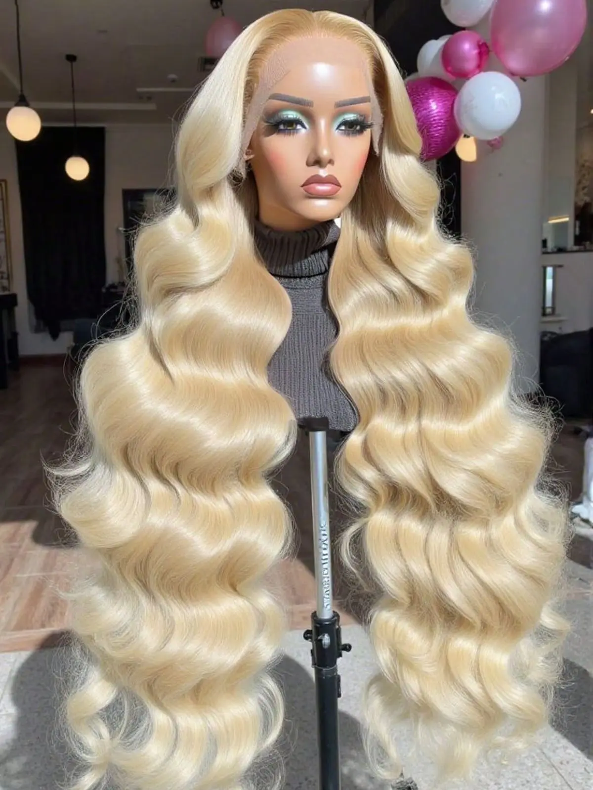 

613 Медовый Блондин 13x6 HD Прозрачный Объемная Волна Кружева Фронтальный Парик Человеческих Волос Цветной 13x4 Парик Фронта Шнурка Для Женщин 42 Дюйма