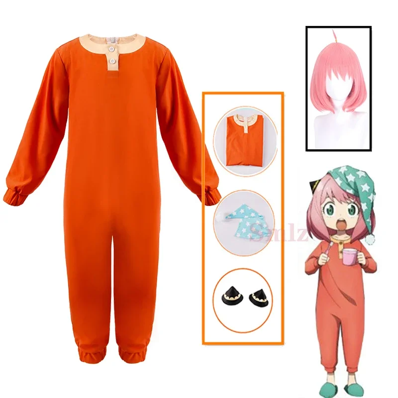 زي أنيمي تأثيري للفتيات والنساء ، بيجامة Onesie ، بذلة تأثيري مع قبعة اللباس ، الأزرق والأخضر والبرتقالي ، تجسس X الأسرة