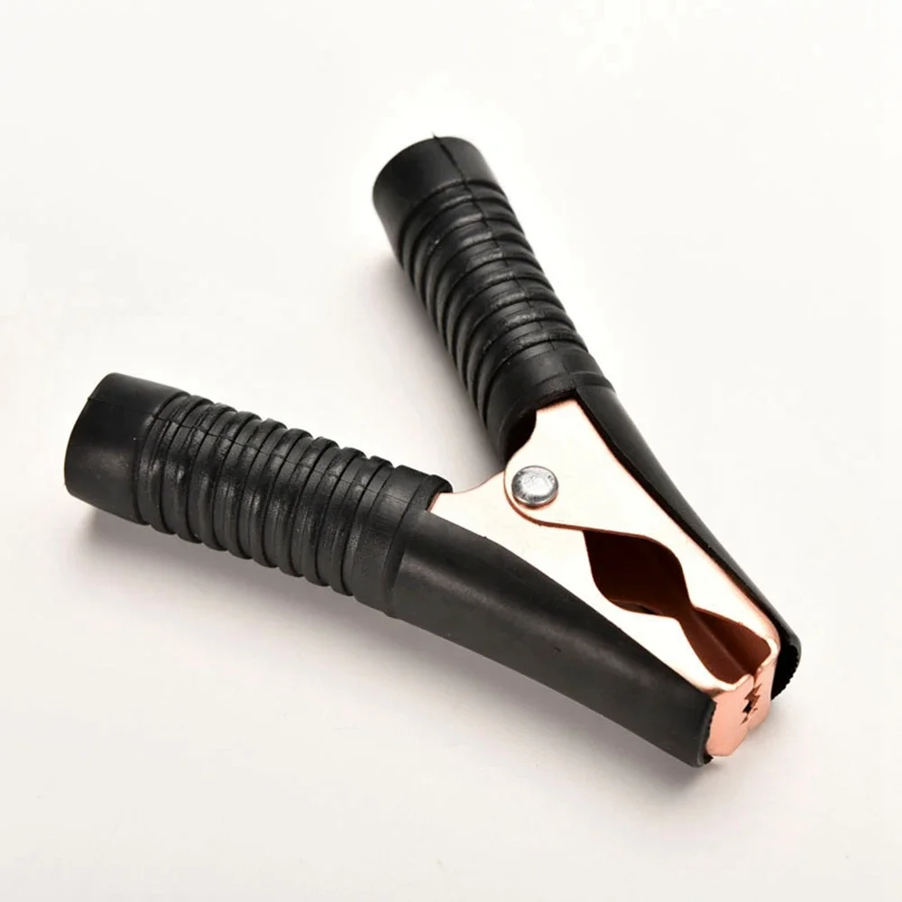 2PCS 100A Small Cable Battery Alligator Clips Hot Copper-Plated All-Inclusive Black And Red Spring Car Crocodile Clamps