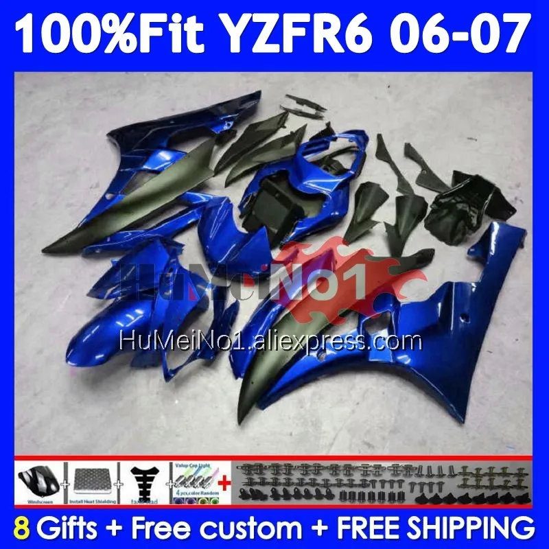 Injection Fairing For YAMAHA YZF-R6 YZF R 6 YZF R6 600 600CC Metal blue 357No.115 YZF600 YZFR6 06 07 YZF-600 2006 2007 OEM Body