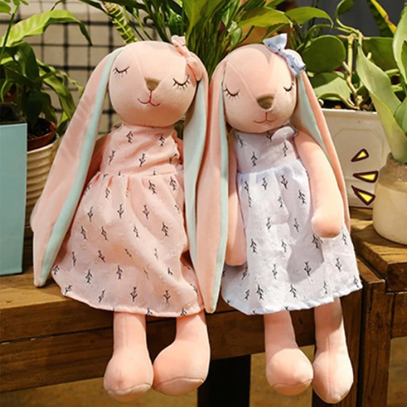 Creative New Rabbit Toys Pink Girl Heart Long Ears Peace Rabbit Plush Doll Ornament Cozy Doll Pillow Children's Gift