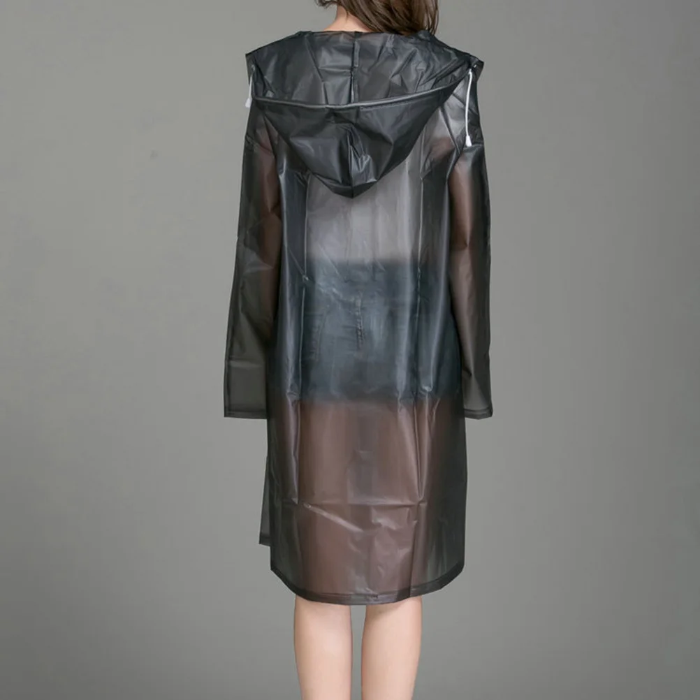 

Reusable Waterproof Raincoat Adult Thicken Eva Rain Poncho Outdoor Travel Rainwear Hood Elastic Sleeves Camping Hiking