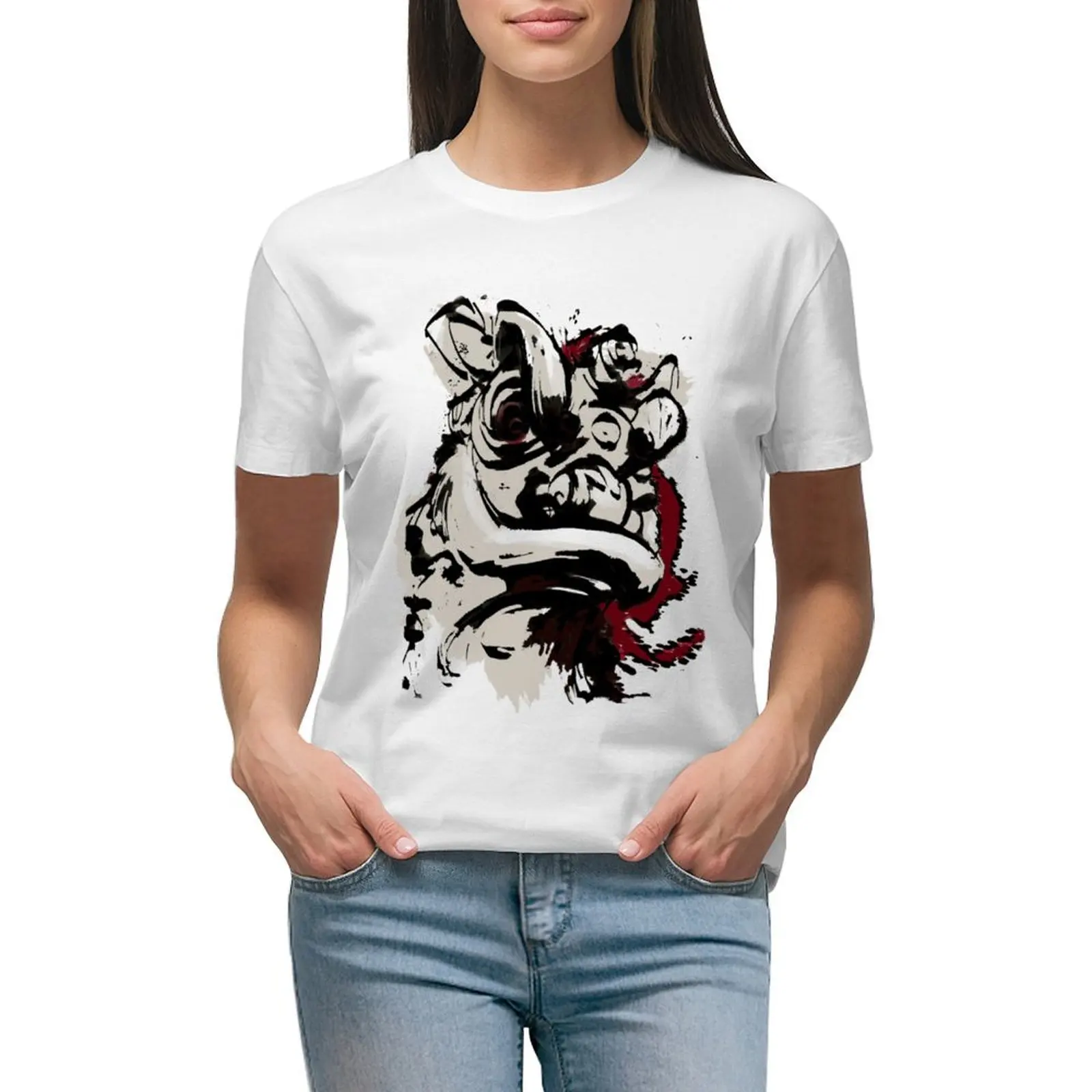 

Lion Dance T-shirt tees shirts graphic tees Aesthetic clothing funny t shirts for Women